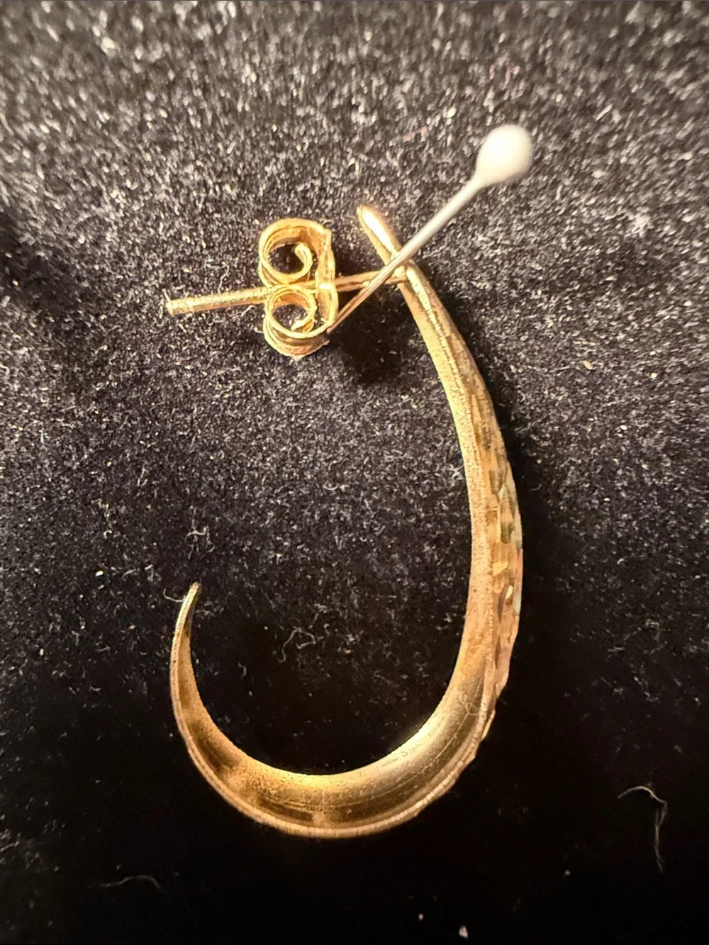Hammered Gold Crescent Hoop Earrings for Women